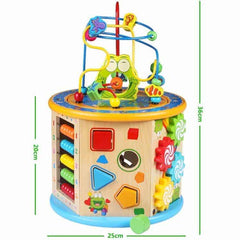 Cub educativ din lemn pentru copii,numere,forme geometrice,multicolor,18 luni + Cod (YDL1256)