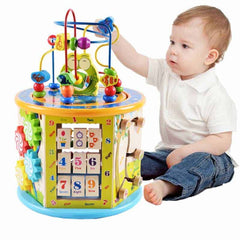 Cub educativ din lemn pentru copii,numere,forme geometrice,multicolor,18 luni + Cod (YDL1256)